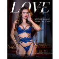 Gutes sexy blaue Dessous -Set mit Hosenträgern